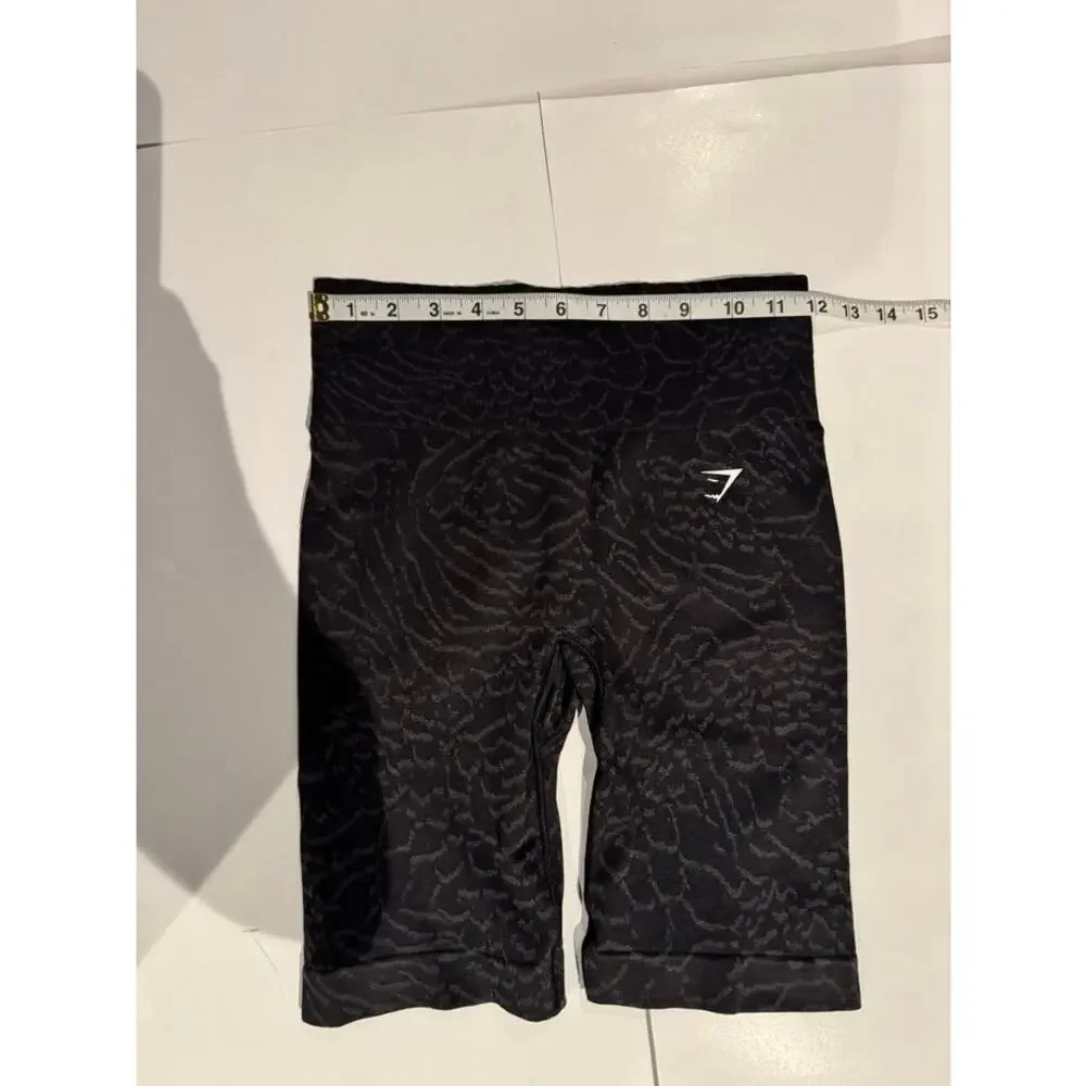 Gymshark Vital Seamless Shorts Black Jacquard Pattern Women’s Small